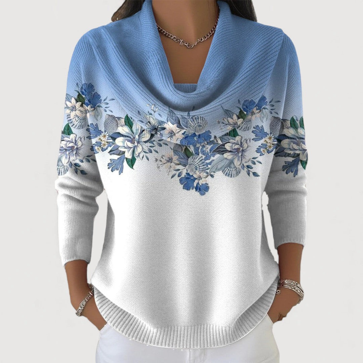 Serenity | Flower Sweater with Soft Neckline