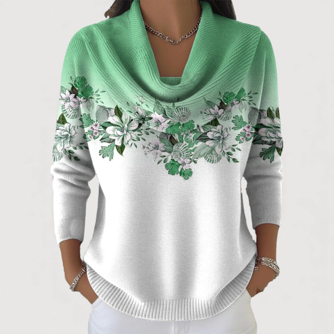 Serenity | Flower Sweater with Soft Neckline