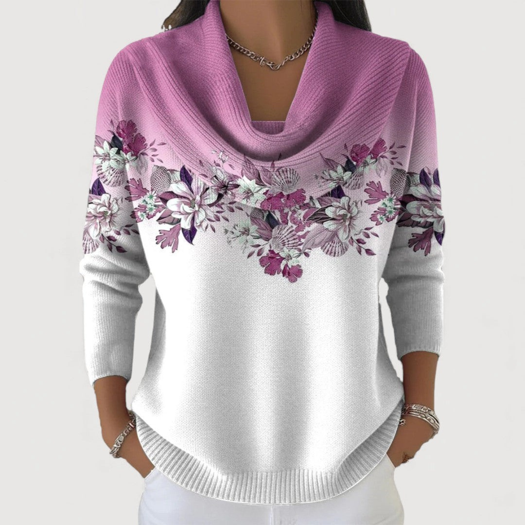 Serenity | Flower Sweater with Soft Neckline